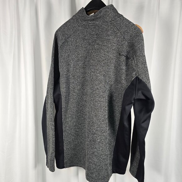 Spyder Men's Half Zip Sweater Gait Knit Pullover Jacket XXL Gray/Charcoal EUC - Picture 2 of 5